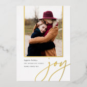 ダッシュスクリプト | Joy |垂直方向の写真 箔シーズンカード (正面)