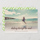 ダッシュスルーサンドビーチクリスマスフォトホリデー シーズンカード (正面/裏面)