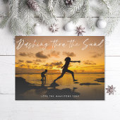 ダッシュスルーザサンドビーチファミリーホリデーフォト シーズンカード