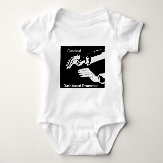 ダッシュボクラシカルードドラマー衣服 ベビーボディスーツ (正面)