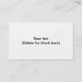 ダッシュボードのフラのダンサーの名刺 名刺 (裏面)