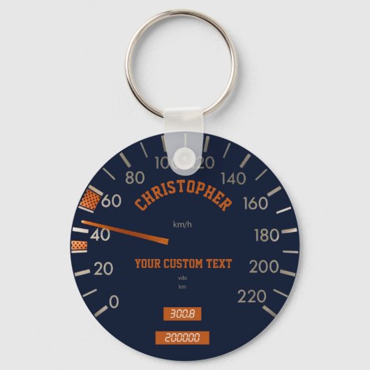 ダッシュボードキーチェーンのブルースピードメーター キーホルダー (正面)