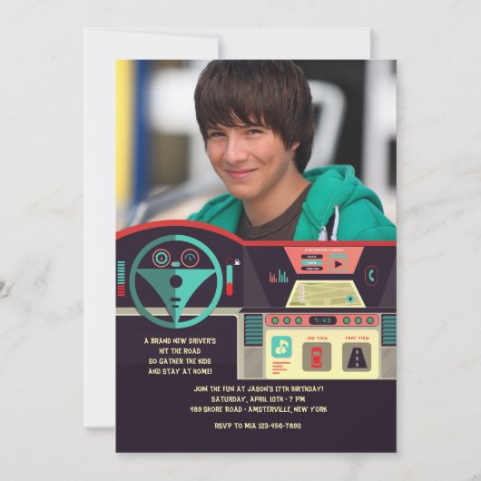 ダッシュボードフォト招待状 招待状 (正面)