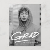 ダッシュモダングラッド写真卒業パーティー インビテーションポストカード (正面)