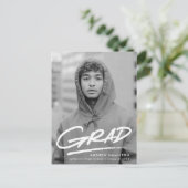 ダッシュモダングラッド写真卒業パーティー インビテーションポストカード (スタンド正面)