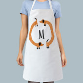 ダッシュンおもしろいドソーセージ犬モノグラム エプロン