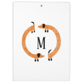 ダッシュンおもしろいドソーセージ犬モノグラム クリップボード (裏面)