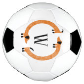 ダッシュンおもしろいドソーセージ犬モノグラム サッカーボール (回転)