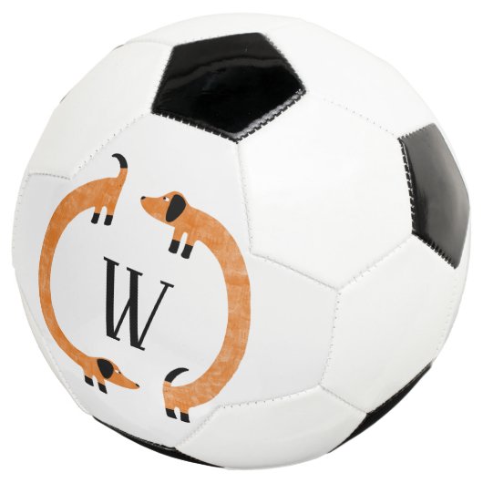 ダッシュンおもしろいドソーセージ犬モノグラム サッカーボール (3/4)