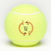 ダッシュンおもしろいドソーセージ犬モノグラム テニスボール (裏面)