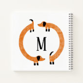 ダッシュンおもしろいドソーセージ犬モノグラム ノートブック (裏面)