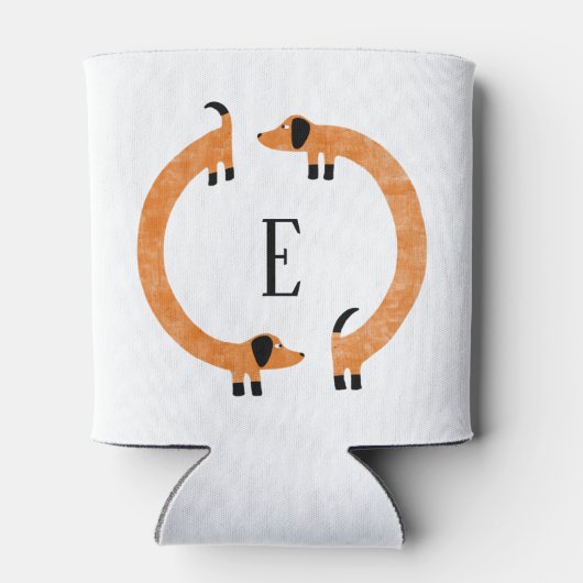 ダッシュンおもしろいドソーセージ犬モノグラム 缶クーラー (裏面)