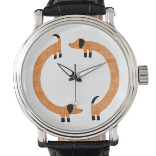 ダッシュンおもしろいドソーセージ犬 腕時計