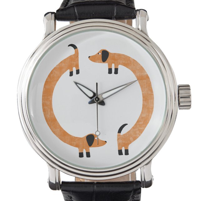 ダッシュンおもしろいドソーセージ犬 腕時計 (Fun Dachshund Wiener Sausage Dog watch)