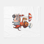 ダッシュンおもしろいドッグウインナソーセージソーセージホットドッグサンドイッチ フリースブランケット (正面(横))