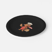 ダッシュンおもしろいドッグウインナソーセージソーセージホットドッグサンドイッチ ペーパープレート (アングル)