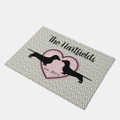 ダッシュンズシェブロンパターンドアマット ドアマット (アングル)