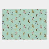 ダッシュンズスノーフレークスギフトパステルヴィンテージ ラッピングペーパーシート (正面3)