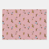 ダッシュンズスノーフレークスギフトパステルヴィンテージ ラッピングペーパーシート (正面2)