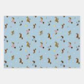 ダッシュンズスノーフレークスギフトパステルヴィンテージ ラッピングペーパーシート (正面)