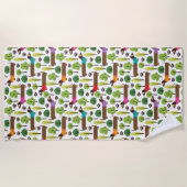 『ダッシュンズ・オン・ザ・パーク』 ビーチタオル (正面)