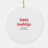 ダッシュントおもしろいサンタ条項ウィーナードッグクリスマス セラミックオーナメント (裏面)