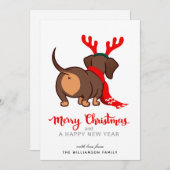 ダッシュントおもしろいドッグメリークリスマスカード シーズンカード (正面/裏面)