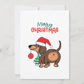 ダッシュントおもしろいドッグ可愛いメリークリスマス シーズンカード (正面)