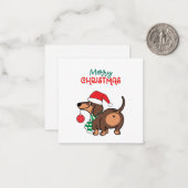ダッシュントおもしろいドッグ可愛いメリークリスマス ノートカード (正面/裏面インサイチュ)