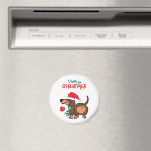 ダッシュントおもしろいドッグ可愛いメリークリスマス マグネット (インサイチュ (食洗機))