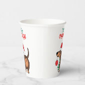 ダッシュントおもしろいドッグ可愛いメリークリスマス 紙コップ (右)