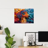 ダッシュントクイリングアートドッグポートレート ポスター (ホームオフィス)