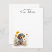 ダッシュントパーソナライズされたドッグかわいい子犬の水色 ノートカード (正面/裏面)