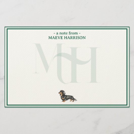 ダッシュントパーソナライズされたノートモノグラムカードセット 便箋 (正面)