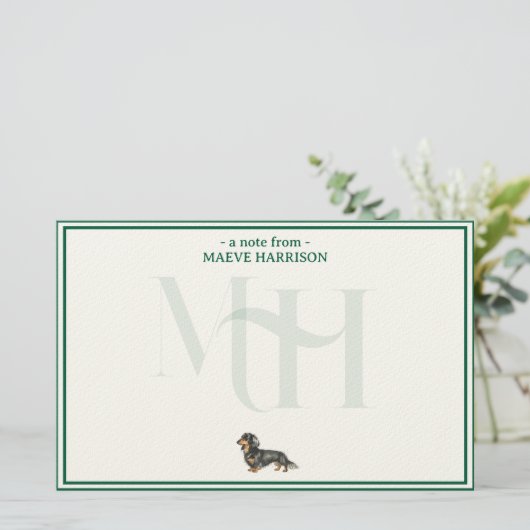 ダッシュントパーソナライズされたノートモノグラムカードセット 便箋 (スタンド正面)