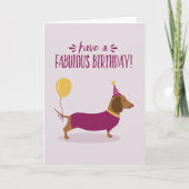 ダッシュントパーティーソーセージ犬かわいい誕生日カード カード (正面)