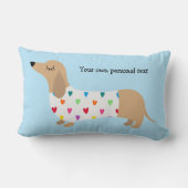 ダッシュント数々のカラーハートアクセント枕 ランバークッション (裏面)