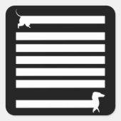 ダッシュント犬おもしろいかわいい犬のホルダー子犬ギフト スクエアシール (正面)