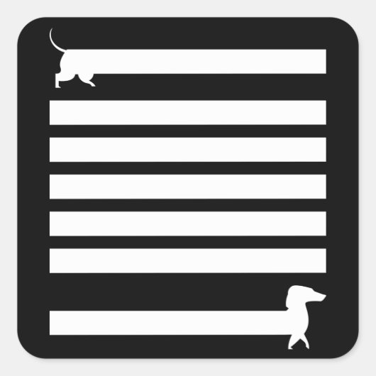 ダッシュント犬おもしろいかわいい犬のホルダー子犬ギフト スクエアシール (正面)