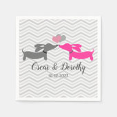 ダッシュント結婚ドキシーパーソナライズされたナプキンス スタンダードカクテルナプキン (正面)