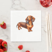 ダッシュント絵画ズ – ウィーナー犬の水彩画 スタンダードランチョンナプキン (インサイチュ)