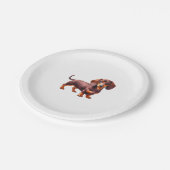 ダッシュント絵画ズ – ウィーナー犬の水彩画 ペーパープレート (アングル)