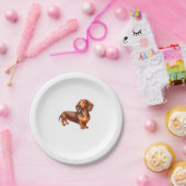 ダッシュント絵画ズ – ウィーナー犬の水彩画 ペーパープレート (パーティー)