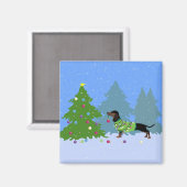 ダッシュント飾の森のクリスマスツリー マグネット (正面/裏面)