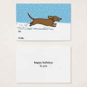 ダッシュンドウィンターホリデーキュートウィーナードッグギフトラベル (正面&裏面)