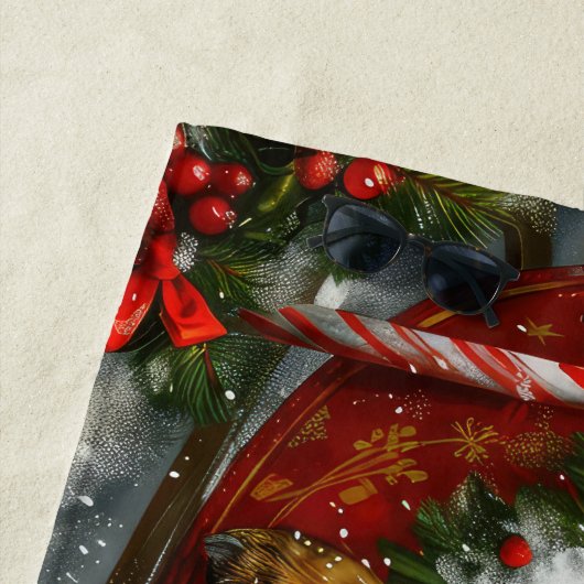 ダッシュンドグッドクリスマスフェスティバル ビーチタオル (インサイチュ)