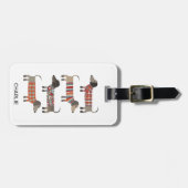 ダッシュンドソーセージドッグ名前をカスタムする ラゲッジタグ (正面横)