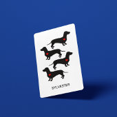 ダッシュンドソーセージドッグ赤いハート名前をカスタムする トランプ