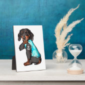 ダッシュンドタトゥーIラブパパおもしろい犬ダッシュンドFa フォトプラーク (側面)