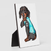 ダッシュンドタトゥーIラブパパおもしろい犬ダッシュンドFa フォトプラーク (側面)